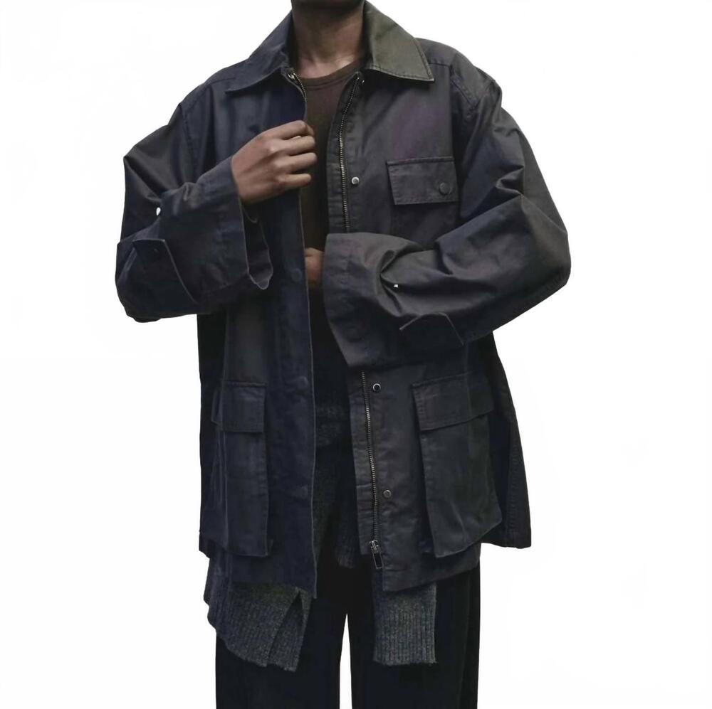 NEW MIJEONG PARK contrast collar work jacket in navy